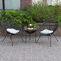 Комплект садових меблів 4Points Capri на дачу зі столом та двома стільцями для саду тераси будинку, фото 3