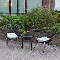Комплект садових меблів 4Points Capri на дачу зі столом та двома стільцями для саду тераси будинку, фото 2