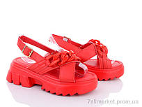 Босоніжки жіночі літні Літо L0157 red (8 пар р.37-41) "Ok Shoes" недорого гуртом від прямого постачальника