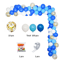 Арка гирлянда из воздушных шаров Пазл (110 шаров) | Голубой