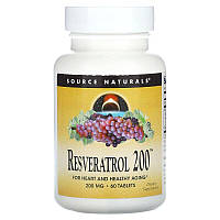 Натуральная добавка Source Naturals Resveratrol 200 mg, 60 таблеток CN13642 SP