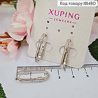 Серьги кольца Овальные, длина 2,3см, бижутерия из медсплава Xuping