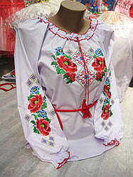 Вишиванка, сорочка для дівчаток білого кольору з вишивкою розміри від 152 до 170