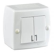 Вимикач двоклавішний прохідний, Mono Electric, OCTANS IP 20(білий)