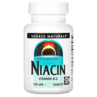 Витамины и минералы Source Naturals Niacin 100 mg, 250 таблеток CN12543 SP