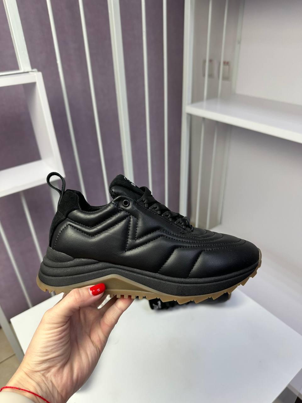 Кросівки жіночі Best Vak чорні шкіряні повсякденні демісезонні, фото 1