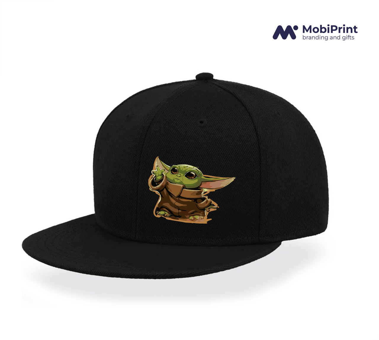 Кепка Snapback з принтом Грогу Йода(Grogu Baby Yoda) Чорний
