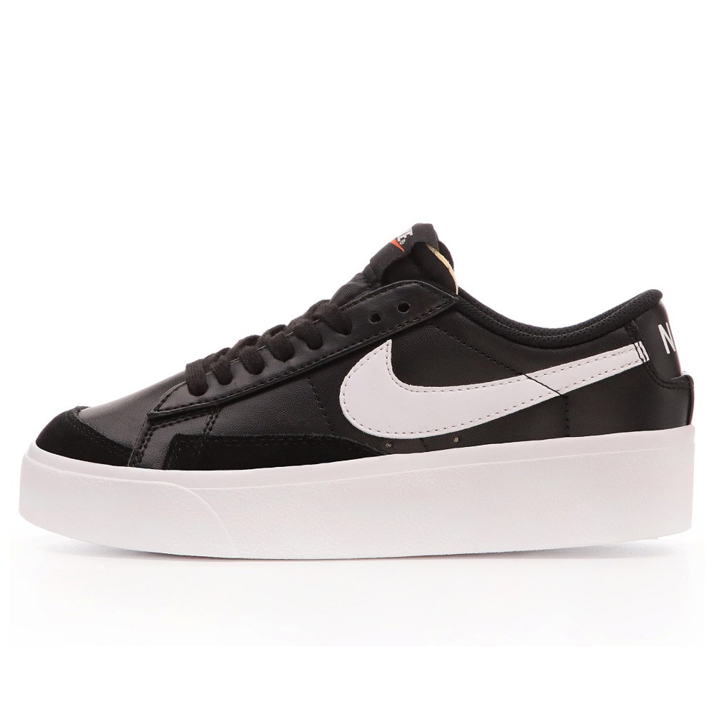 Жіночі кросівки Nike Blazer Low Platform Black DJ0292-001 White, чорні шкіряні кросівки найк блейзер лов на платформі