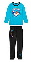 Дитяча піжама для хлопчика Disney бавовна чорна з блакитним Super Pets, розмір 122-128