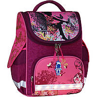 Рюкзак школьный каркасный для девочки на 12 литров с фонариком Bagland Успех малиновый 389 (00551703)