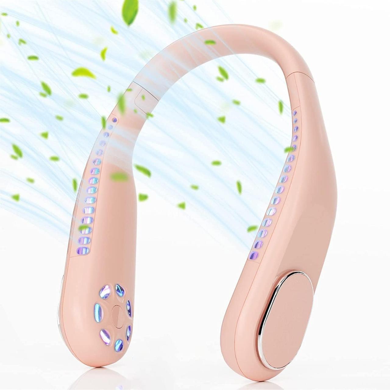 Портативний шийний вентилятор USB, безлопатевий шийний вентилятор на 6000 мА·год, фото 1