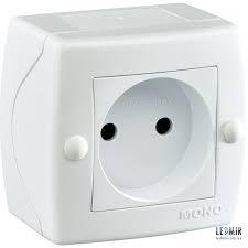 Розетка 1-а без заземлення, Mono Electric, OCTANS IP 20 (білий)