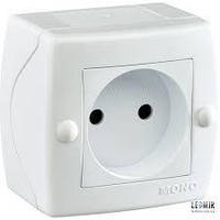 Розетка 1-а без заземлення, Mono Electric, OCTANS IP 20 (білий)
