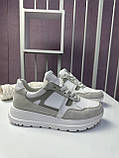 Кросівки жіночі Best Vak білі із сірим шкіряними повсякденними демісезонними спортивними, фото 8