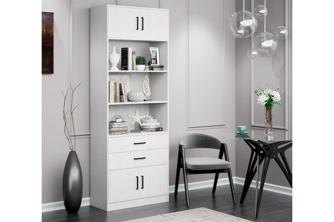 Шафа офісна, стелаж для офісу, етажерка ШОФ-12, колір Білий