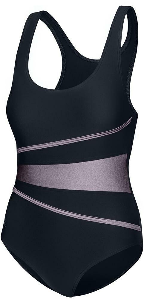 Купальник закритий для жінок Aqua Speed STELLA LADY 8659 чорний, сірий Жін 38