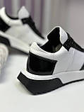 Кросівки жіночі чорно-білий шкіряні повсякденні демісезонні спортивні, фото 6