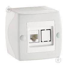 Розетка комп'ютерна (RJ45 CAT 6) , Mono Electric, OCTANS IP20 (білий)