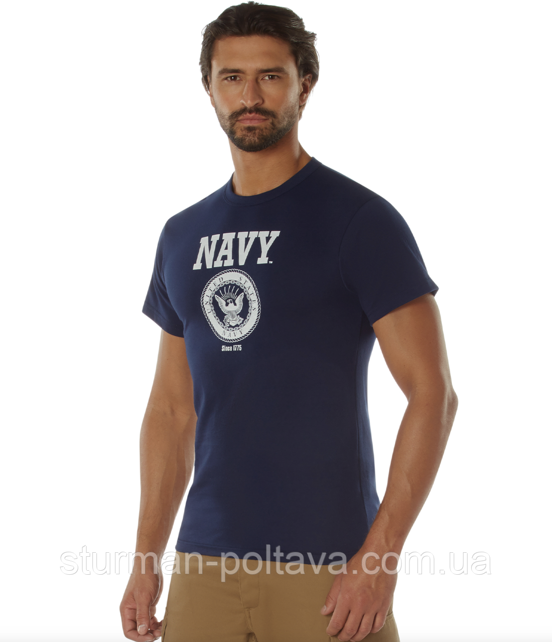Футболка чоловіча логотип - морських сил US Navy синя офіційна `ліцензія Rothco США