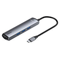 USB Hub Baseus Mechanical Eye Type-C (PD 87W) to USB3.0*3+HDMI+RJ45+Type-C PD Cерый (CAHUB-J0G) USB Hub Baseus