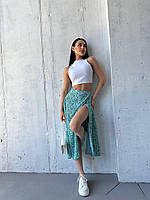 Женская летняя юбка р.50-52 Длинная женская легкая юбка принт Женская молодежная юбка Женская юбка миди V&Vsft