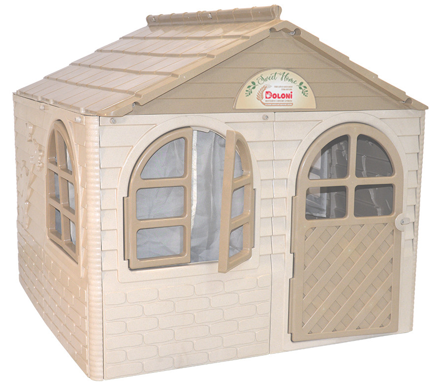 Дитячий пластиковий будиночок Doloni (02550/m02eco) 129х129х120 см. Кавовий