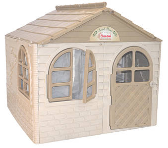 Дитячий пластиковий будиночок Doloni (02550/m02eco) 129х129х120 см. Кавовий