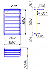 Рушникосушарка водяна Mario Люксор 800x530/500 Хром, фото 2