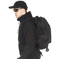 Рюкзак Тактический на 40л штурмовой туристический с системой MOLLE XQ-665 Черный большой