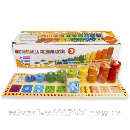 Дитяча Дерев'яна лічилка C251 | Розвиваюча іграшка | Набір вчимося рахувати, фото 1