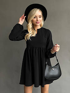 Молодіжне повсякденне коротке плаття, нарядне та зручне, А-силуету, чорне