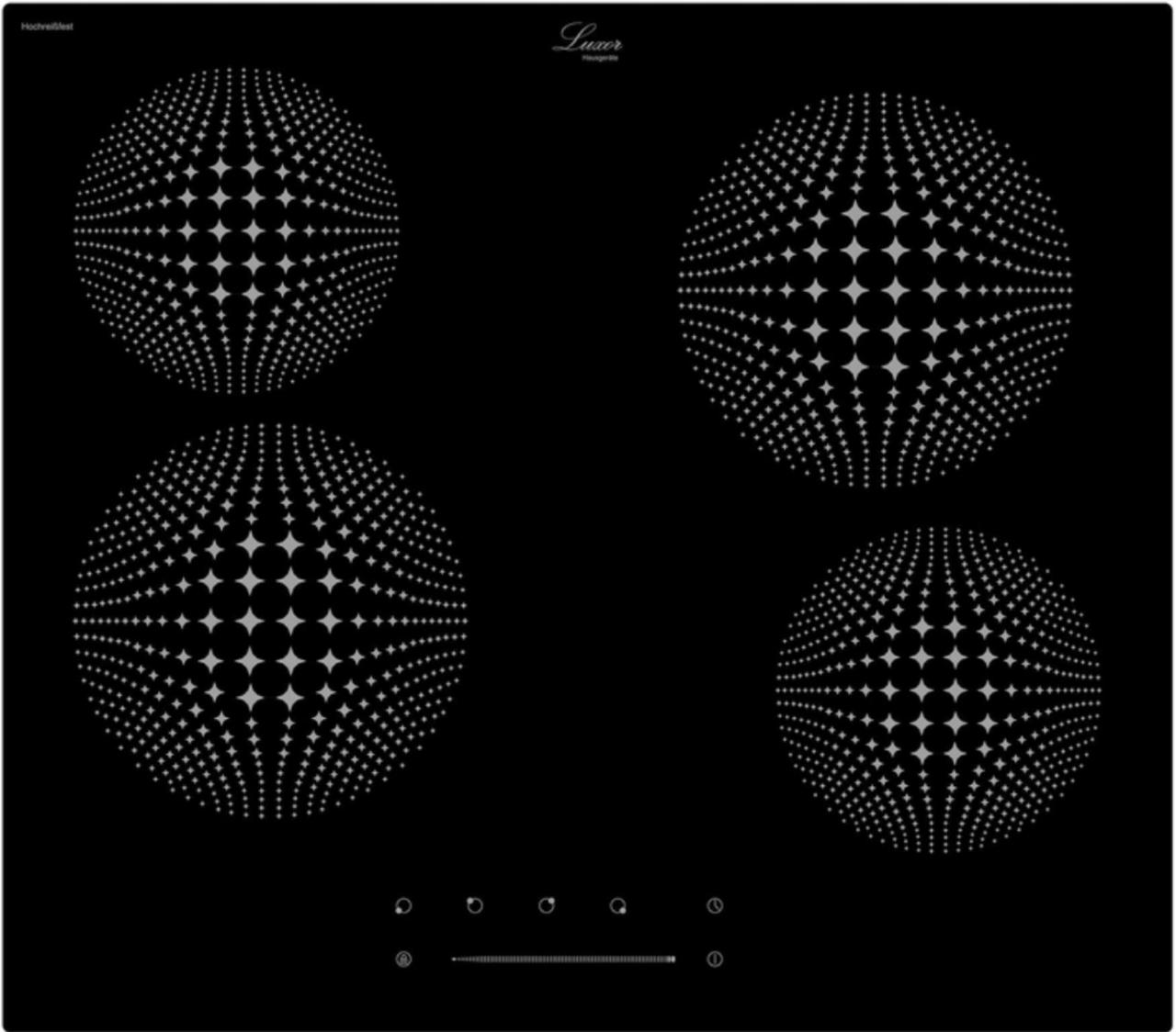 Електрична варильна поверхня Luxor LPS 641 3D Управління Slider. Склокераміка з 3D конфорками