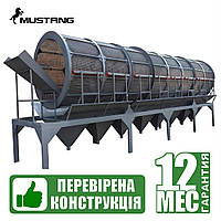 Барабанне сито БС-4015 L=4000 Ø1500 (мотор 5,5кВт, 3 фракції, регулювання нахилу)