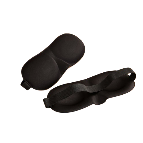 3D маски для сну з піни з ефектом пам'яті. Маска для очей багаторазова колір чорний, фото 1