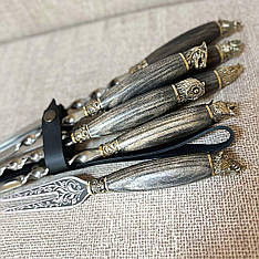 Набір шампурів Звіри з виделкою в сагайдаку, н\ж 700 мм