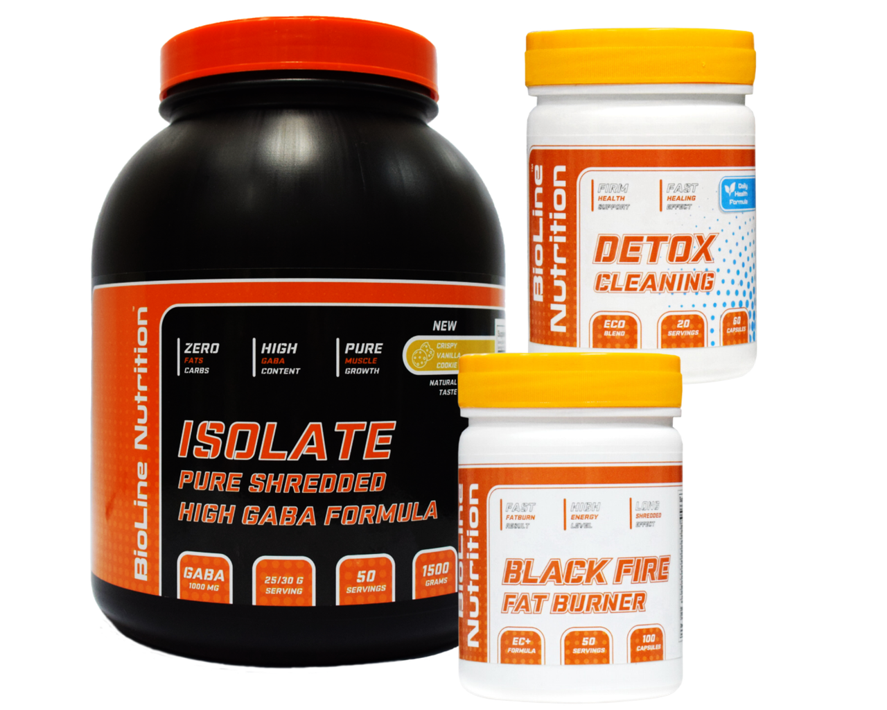 Ізолят Isolate Bioline Nutrition 1,5 кг. Смак ванільне печиво + BLACK FIRE FAT BURNER + DETOX CLEANING, фото 1