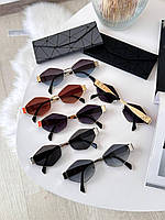 Розкішні брендові окуляри сонцезахисні жіночі РОМБ у металевій чорній оправі, Різні кольори
