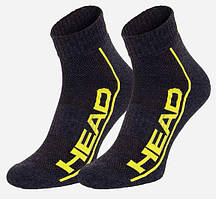 Шкарпетки Head PERFORMANCE QUARTER 2P UNISEX темно-сірий, жовтий Уні 35-38