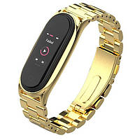 Ремешок MiJobs Metal Strap для Xiaomi Mi Band 3 4 5 6 Gold DT, код: 6485103