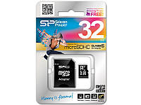 MicroSDHC 32GB Silicon Power Class 10 UHS-I + SD-adapter (SP032GBSTHBU1V10SP)
