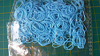 Упаковка мини-резинок для плетения и причесок. 500 штук, 1 см голубой