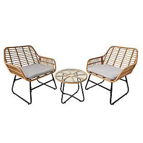 Комплект садових меблів для саду ,тераси та балкону GardenLine ABI3408 стіл та два крісла