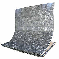 Самоклеющаяся декоративная 3D панель Loft Expert под серебряный кирпич 700x3080x4 мм (2217-4)