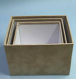Набір прямокутних коробок для квітів оксамит (бежевий), фото 2