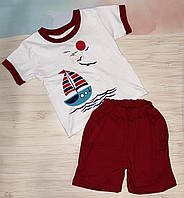Летний костюм для мальчика футболка и шорты 86-92, 92-98 см