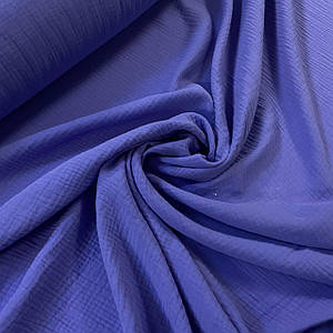 Тканина муслін жатий двошаровий, синьо-бузковий (шир. 1,35м) (MS-JAT-2-0043)