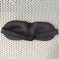 3D маски для сну з піни з ефектом пам'яті. Маска для очей багаторазова колір чорний, фото 9