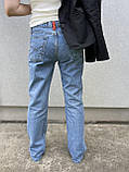 Джинси жіночі в синьому кольорі, якісний денім, на ґудзиках, прямі штани, 34 р., фото 6
