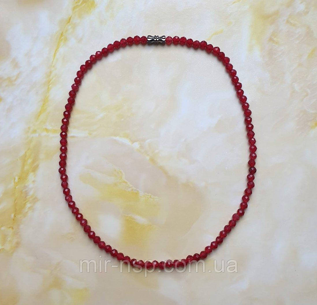 Чокер 100% натуральний кварц (під рубін) 4 мм довжина 39,5 см, фото 1