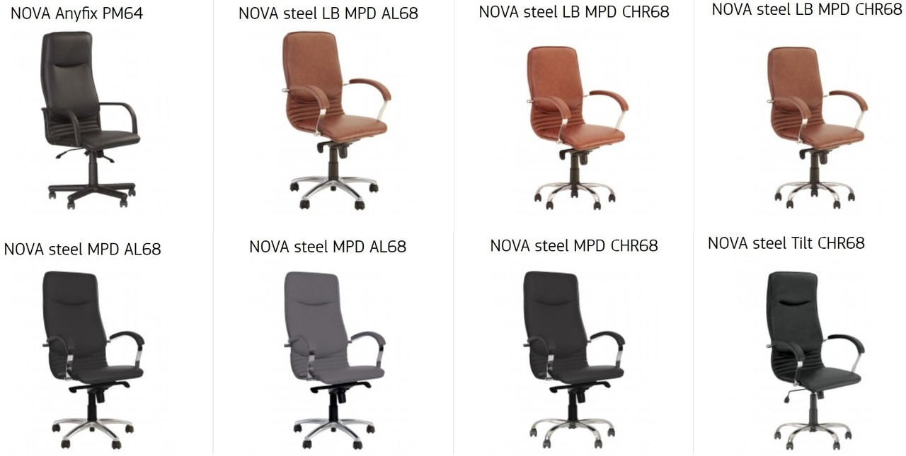 Кресло офисное Nova plastik крестовина PM64 механизм Tilt экокожа Eco-30 (Новый Стиль ТМ) - фото 5 - id-p327973289